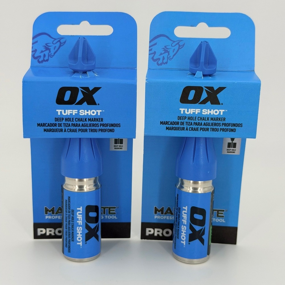 OX Tuff Shot Deep Hole Chalk Marker 2 Pack Green New High-Vis Marking Tool 50mm